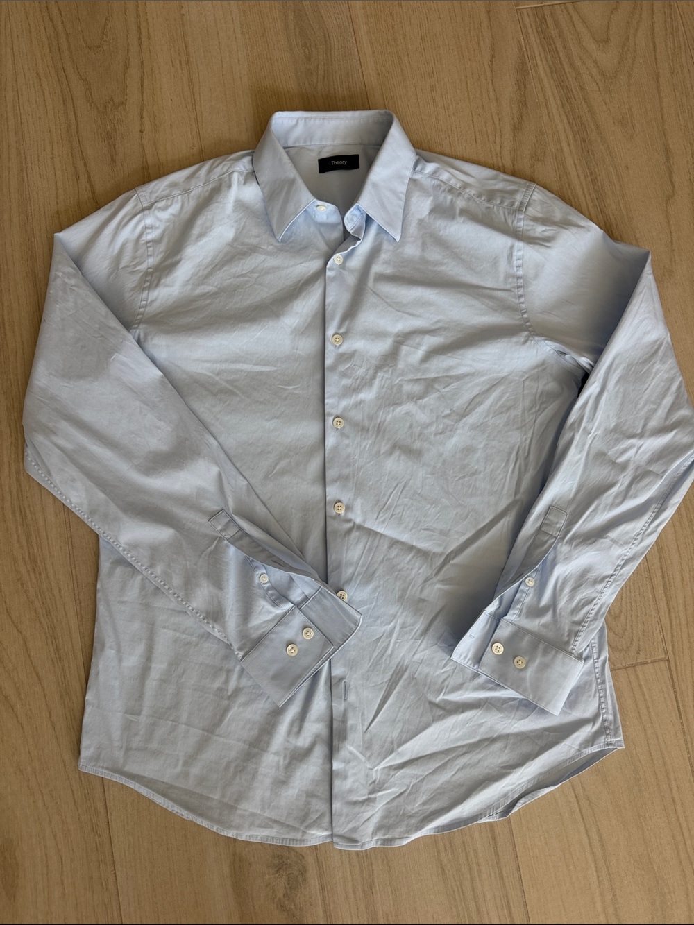 Theory Men's Light Blue Dress Shirt Large